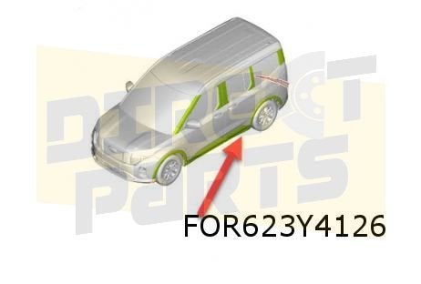 Ford Transit Courier (1/24-) dorpellijst Rechts achter (bij, Neuf, -, -, Ford