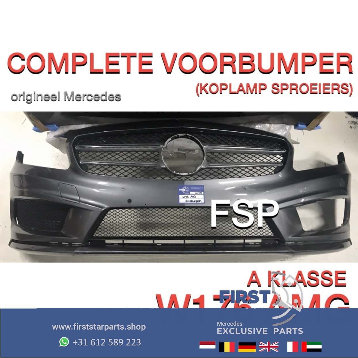 W176 AMG VOORBUMPER PRE FACELIFT Mercedes A Klasse 2012-2018, Gebruikt, -, Voor, Ophalen of Verzenden