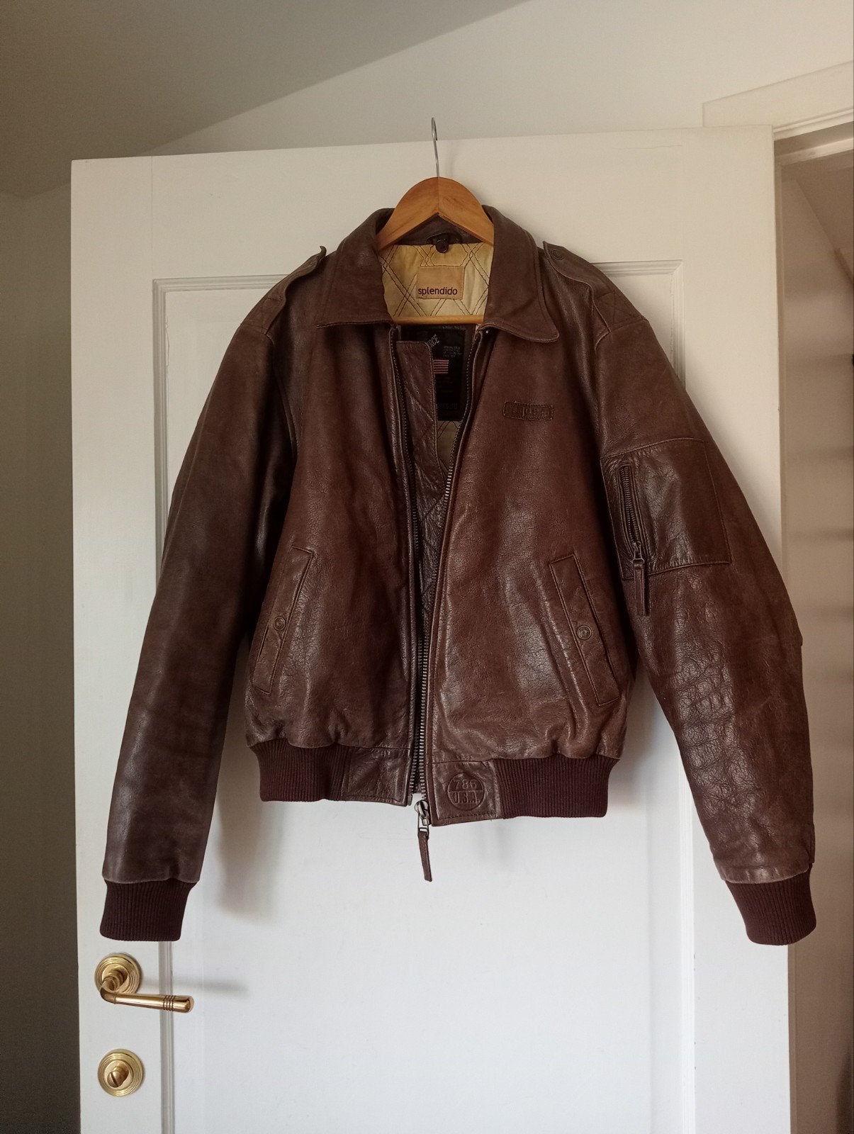 Veste aviateur en cuir véritable, Vêtements | Hommes, Vestes | Hiver, Enlèvement ou Envoi