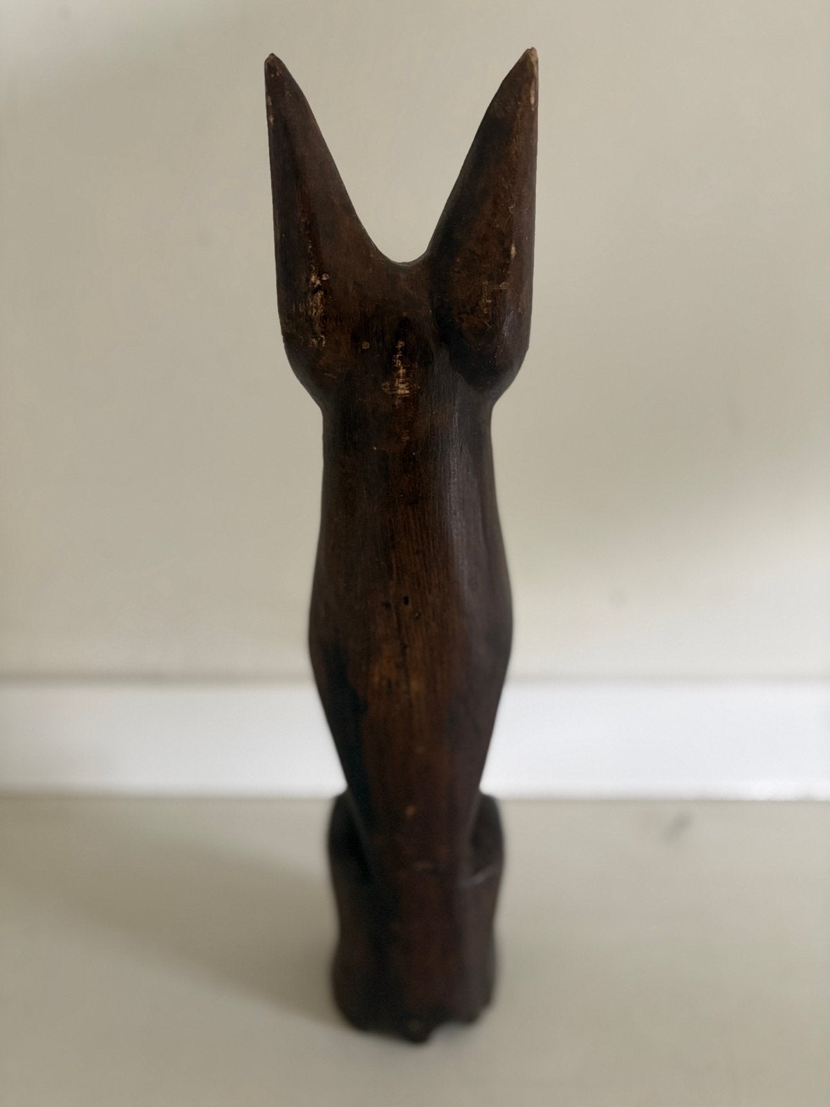 Handgesneden houten kat, vintage decoratie, Ophalen, Hout, Beeld
