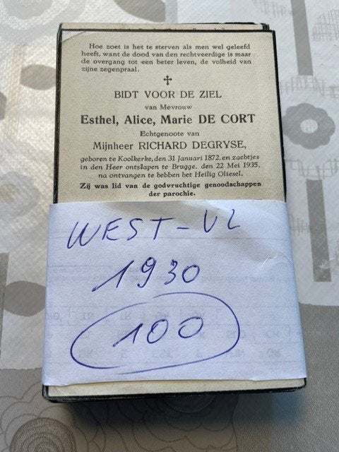 Bidprentjes West-Vlaanderen 1930, Verzamelen, Bidprentjes en Rouwkaarten, Verzenden
