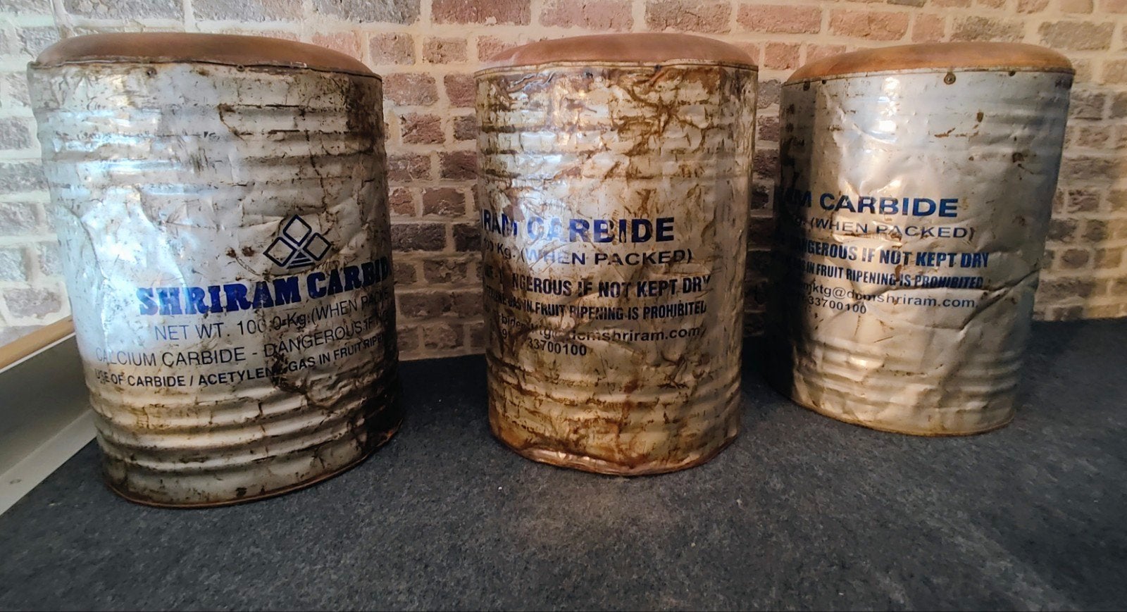 3x Stoere Industriële Barkrukken met Cognac Leer !, Ophalen, 60 tot 90 cm, Leer, Zo goed als nieuw