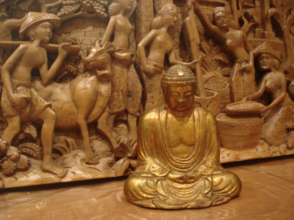 Kamakura Daibutsu-beeld: gepatineerd koperen Boeddhabeeld, 13 cm, Métal, Comme neuf, Enlèvement