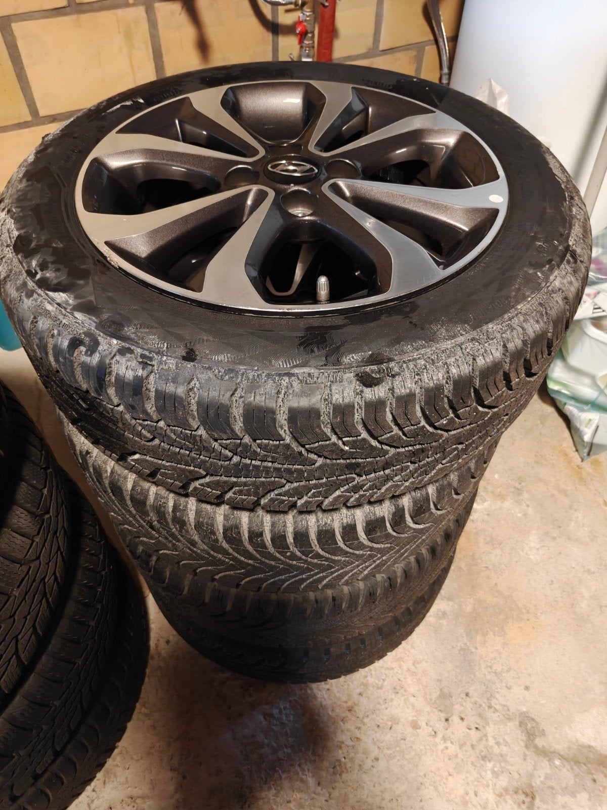 Bandenset Hyundai I10, Ophalen, Gebruikt, 15 inch, Banden en Velgen