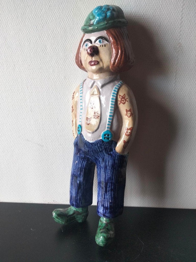 1970s vintage studio keramiek punk tattoo clown wall art, Collections, Rétro, Enlèvement ou Envoi, Maison et Meubles