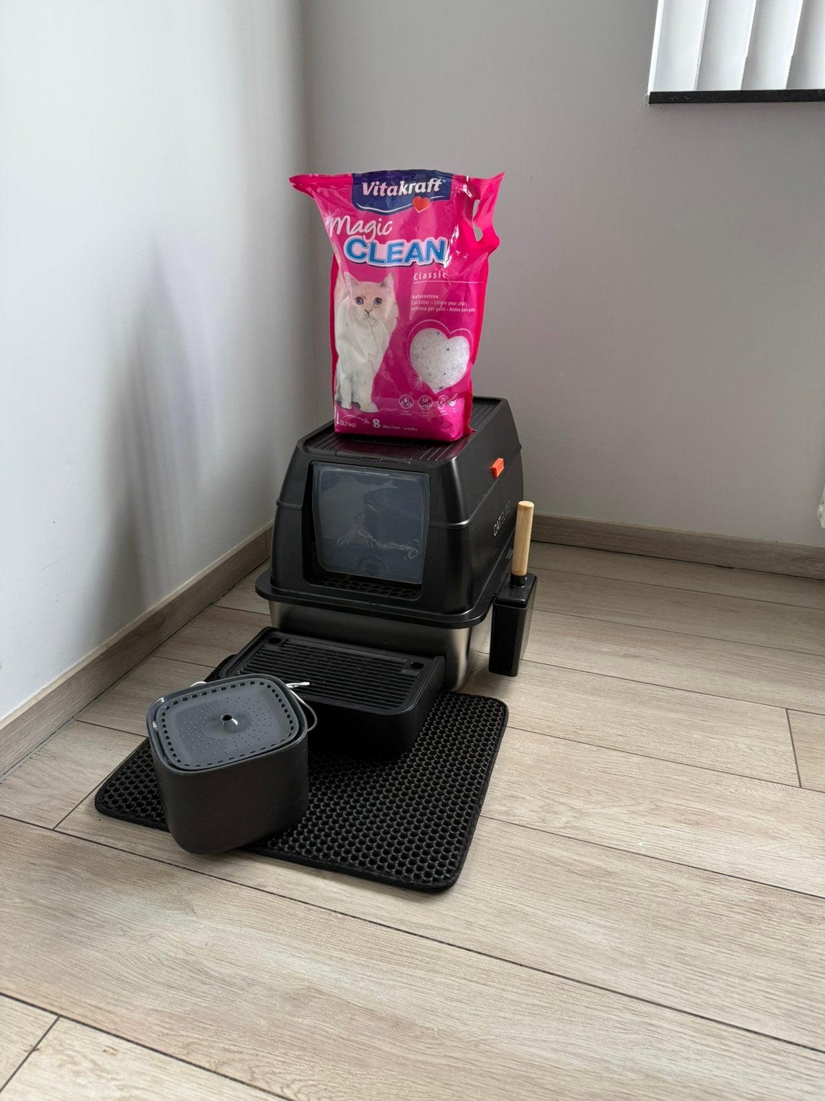 Rvs xxl kattenbak + drinkfontein, Dieren en Toebehoren, Ophalen, Zo goed als nieuw