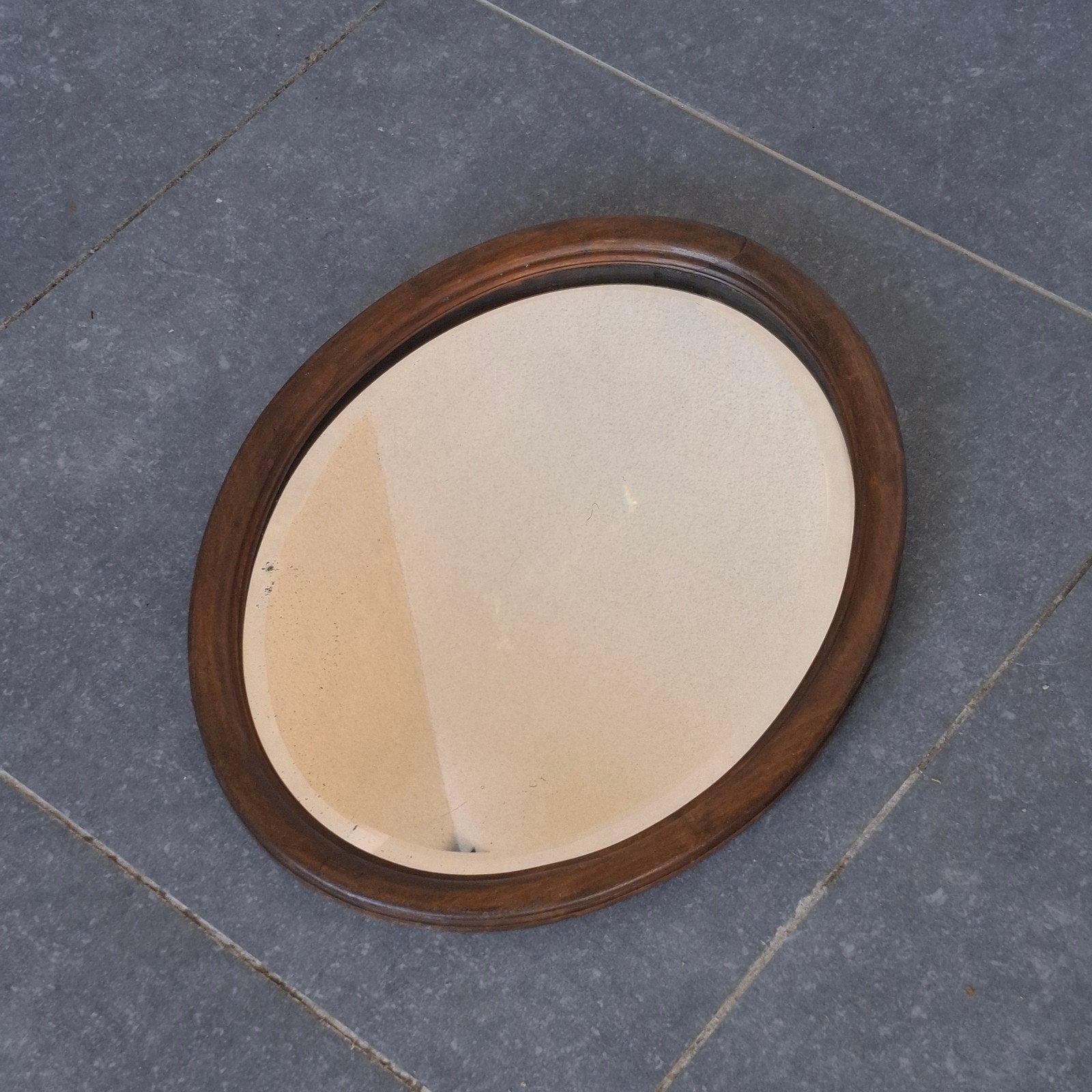 ancien miroir ovale 47 x 37,5 cm, Enlèvement, Ovale