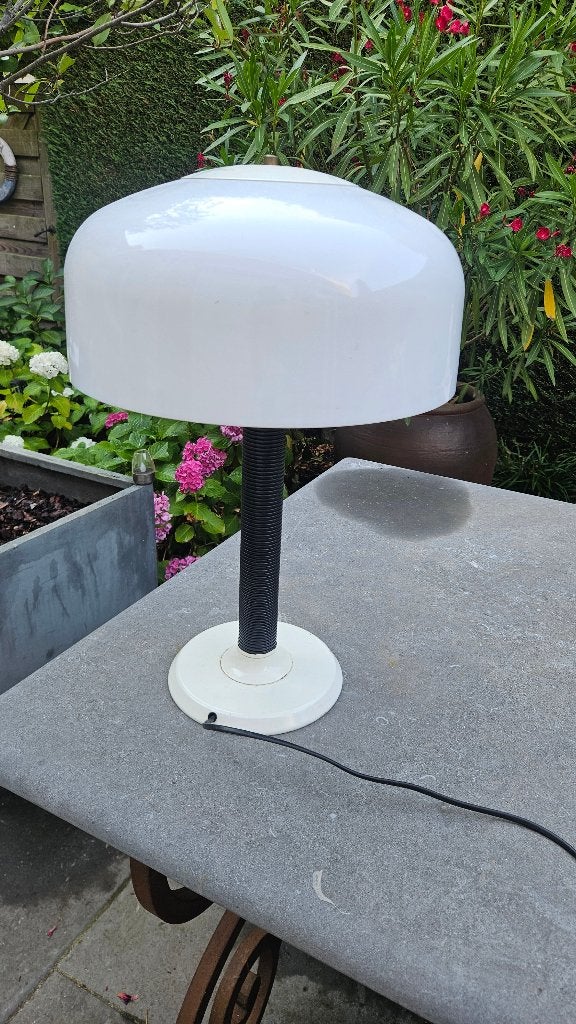 Vintage Space Age tafellamp – Mushroom lamp – jaren 70, Huis en Inrichting, Kunststof, Gebruikt, Vintage, Wit