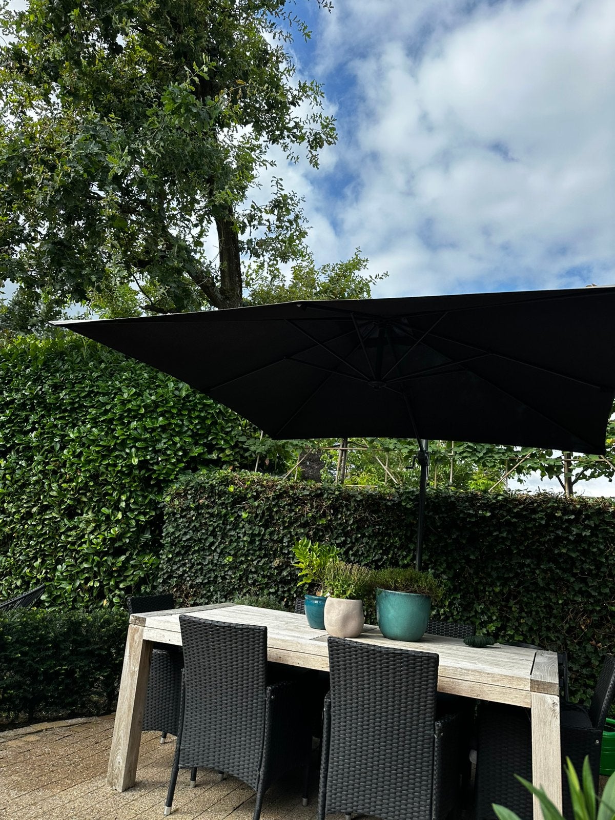 Zweefparasol antraciet/ zwart, Ophalen, Gebruikt