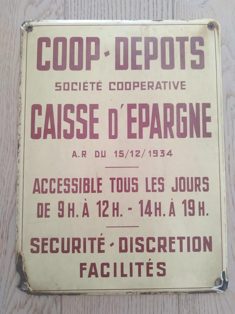 Plaque émaillée - Caisse d'épargne, Enlèvement ou Envoi, Utilisé