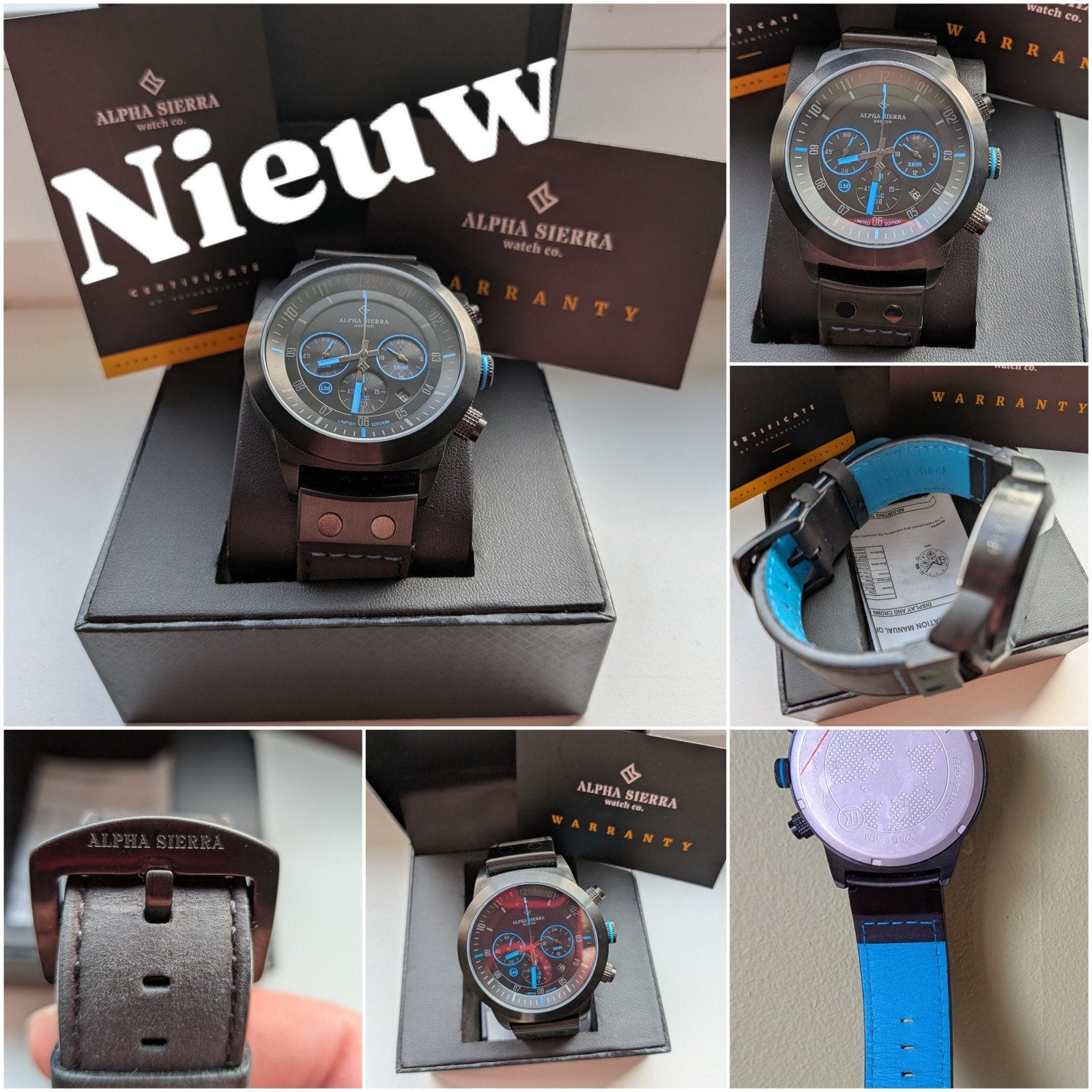 ALPHA SIERRA LIMITED EDITION HORLOGE NIEUW, Bijoux, Sacs & Beauté, Enlèvement, Neuf, Noir, Garçon