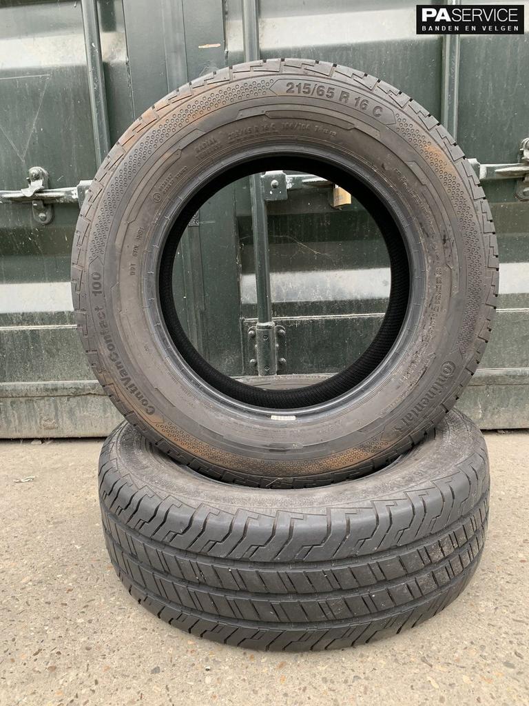 2x Continental 215 65 16C verzwaarde zomerbanden met 8.4 mm, Auto-onderdelen, Banden en Velgen, Gebruikt, Velg(en), -, -