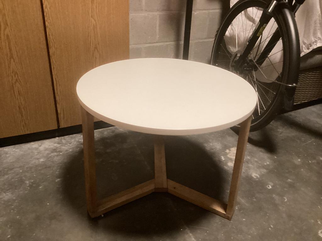Rond bijzettafeltje dia 60 cm prijs 15 €, Enlèvement, Utilisé, Rond