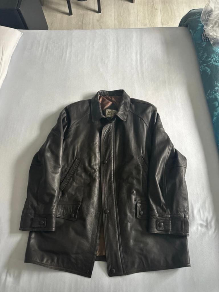 J.De Wit - Lederen Heren jas ~ size XL, Kleding | Heren, Ophalen of Verzenden, Zo goed als nieuw, Maat 56/58 (XL), Bruin