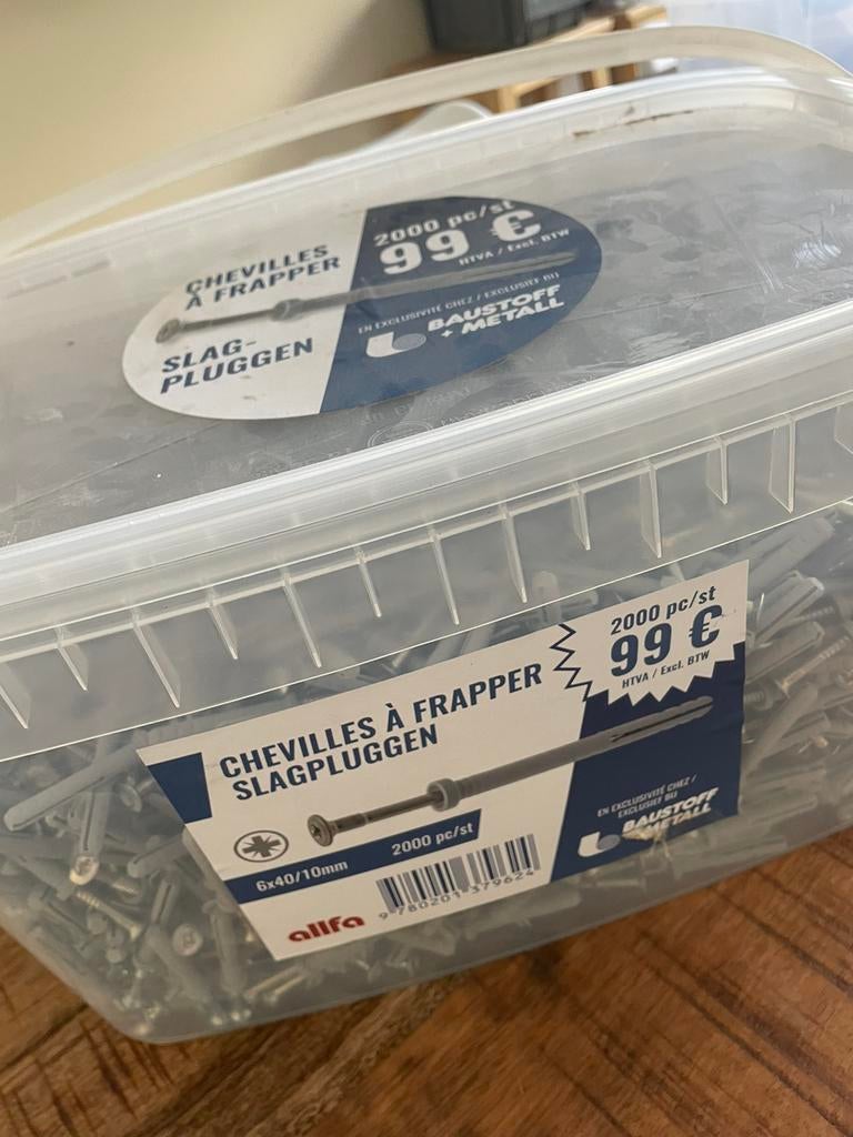 Chevilles a frapper 6x40 (+/- 2000 pieces), Enlèvement, Neuf, Moins de 50 mm, Chevilles