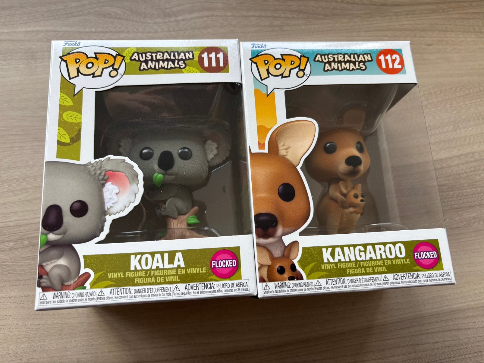 Funko Pop Flocked Australian Set Koala #111 & Kangaroo #112, Collections, Jouets miniatures, Enlèvement ou Envoi, Comme neuf