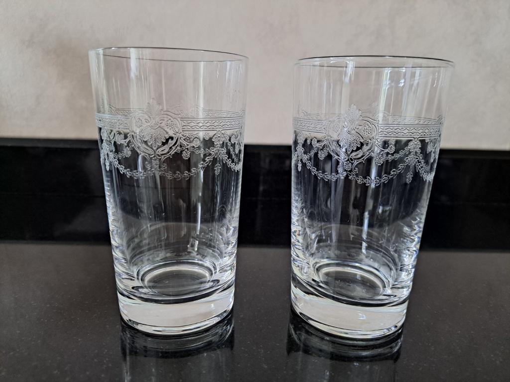 2 gegraveerde glazen, Ophalen, Zo goed als nieuw, Glas, Glas of Glazen