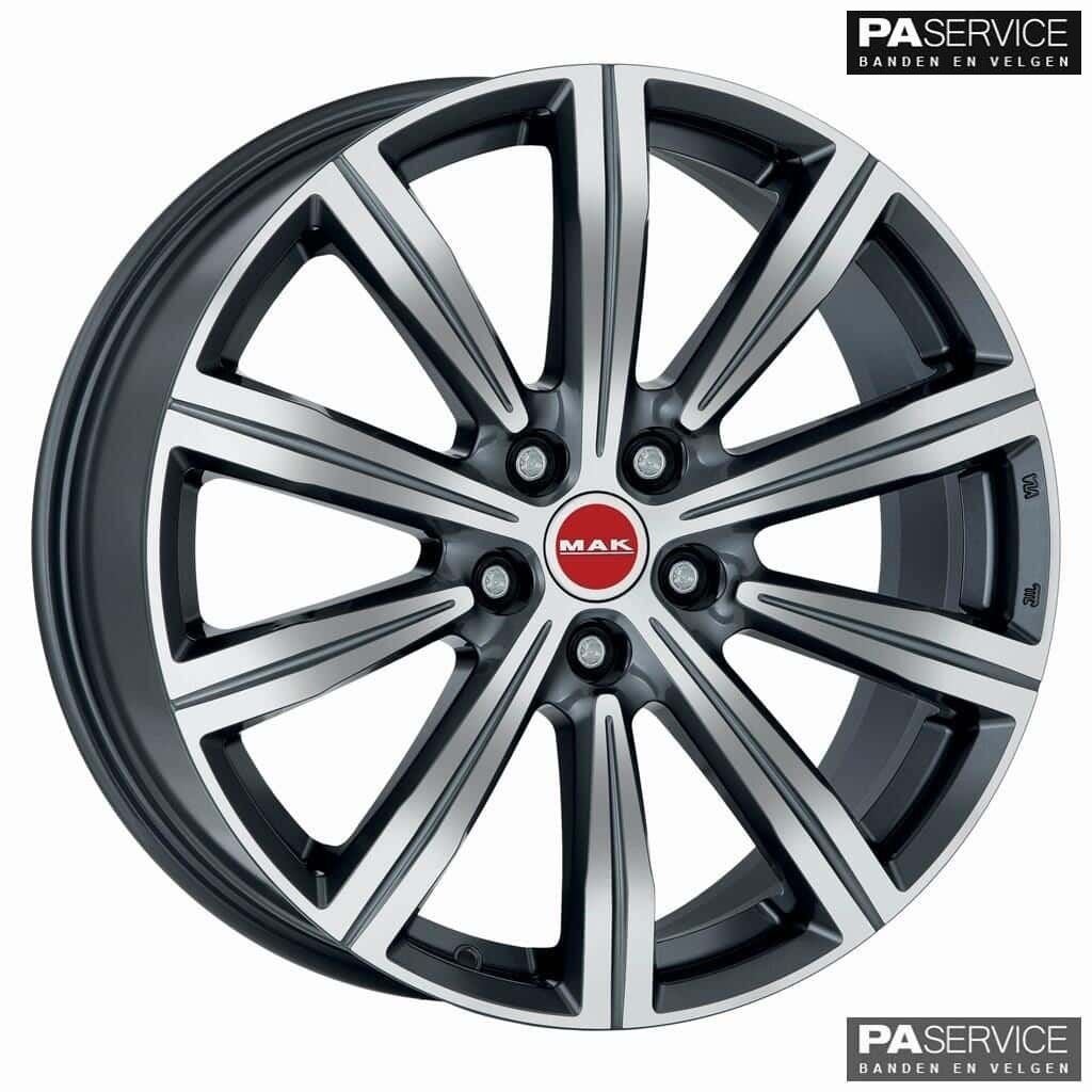 Nieuw 22 inch Gloss Antraciet Evoque MAK set incl Dunlop TPM, Neuf, Pneus et Jantes, 265 mm, -