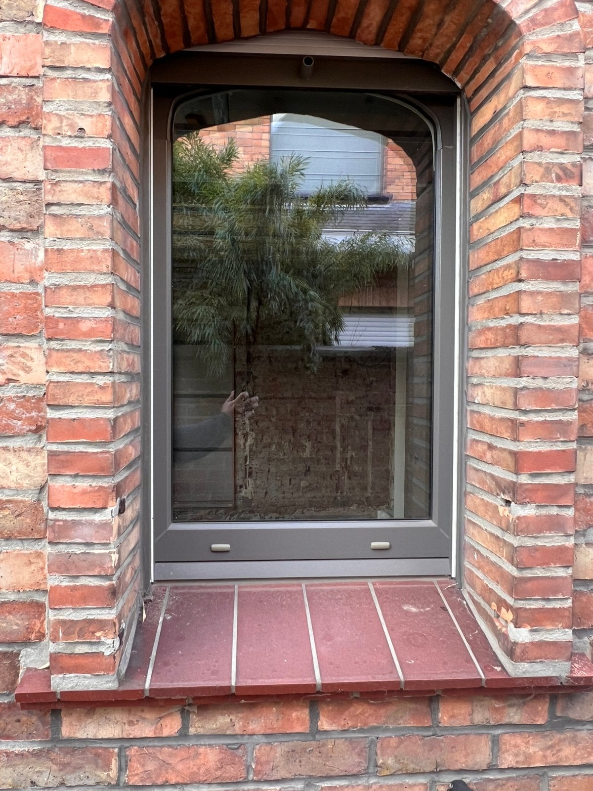 Gratis Vast pvc raam kwartsgrijs met dubbel glas en rolluik, Ophalen, Kunststof, Minder dan 75 cm, Raamkozijn