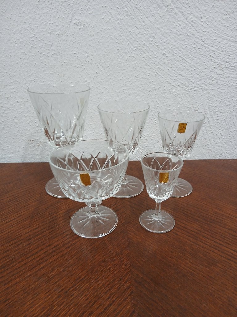 Prachtige 60-delige Vintage Glazenset VMC France, Antiquités & Art, Enlèvement ou Envoi