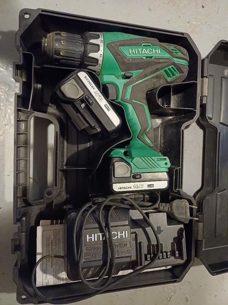 Hitachi ds 14djl boormachine, Doe-het-zelf en Bouw, Ophalen, Zo goed als nieuw, Minder dan 400 watt, Boor- en Schroefmachine