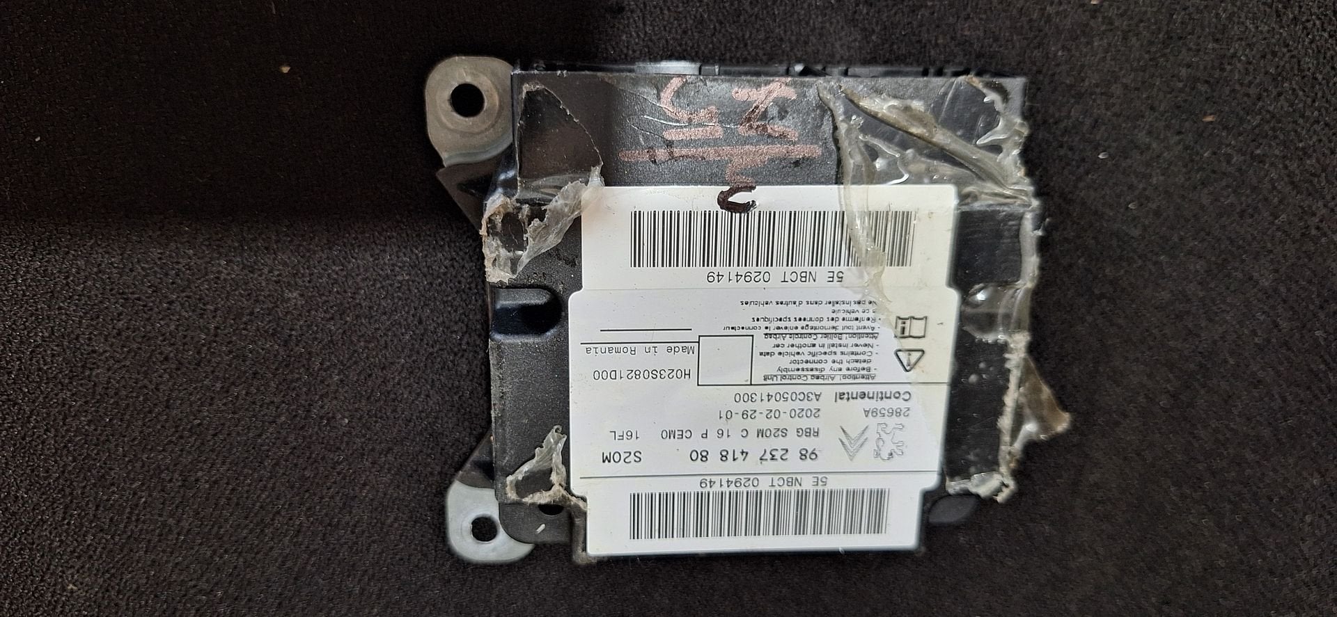 Originele Airbag Stuurmodule Computer Peugeot Citroen Contin, -, Utilisé, -, -
