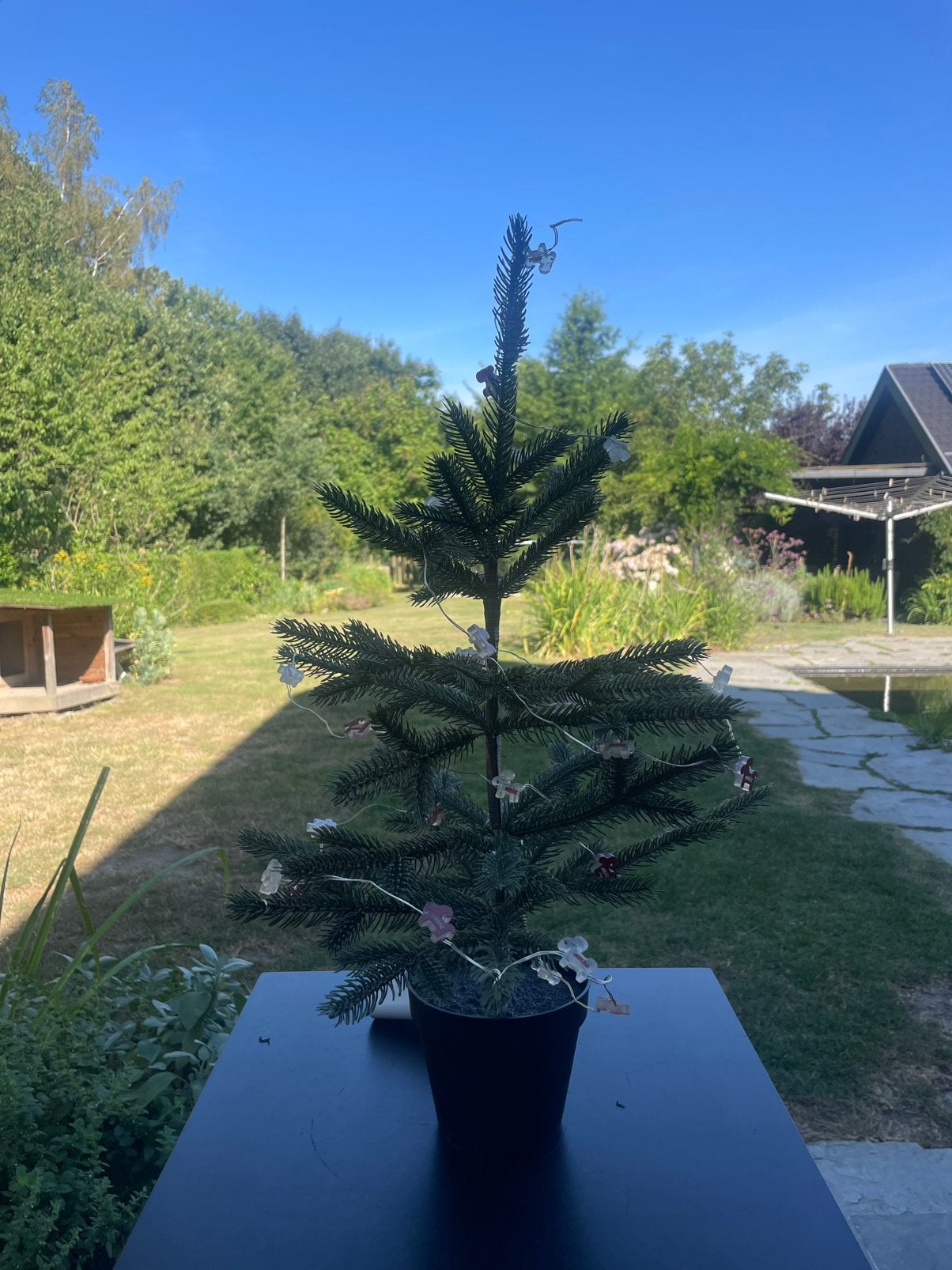 Mini kunstkerstboom 50 cm met verlichting, Ophalen of Verzenden, In pot, Minder dan 100 cm