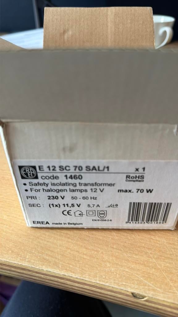 Transformator 70 watt voor halogeen lampen, Ophalen of Verzenden, Nieuw, Halogeen