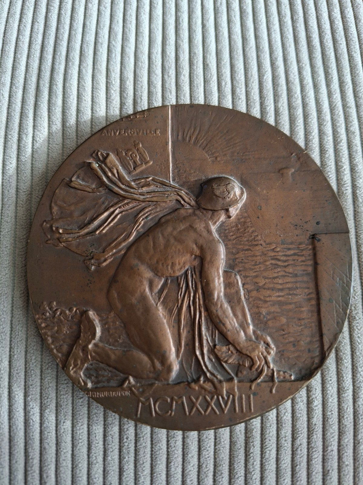 Grote medaille ANVERS herdenkingsslot 1928, Ophalen of Verzenden