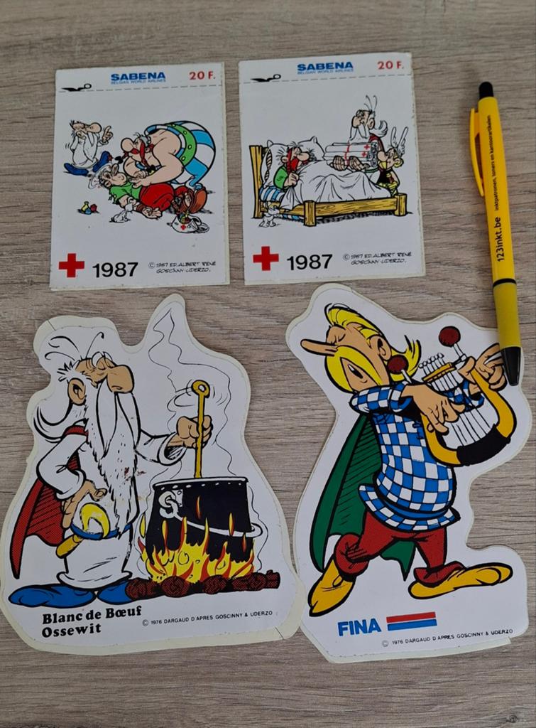 Lot stickers stripfiguur Asterix Obelix Panoramix, Verzamelen, Ophalen of Verzenden, Zo goed als nieuw, Strip of Tekenfilm