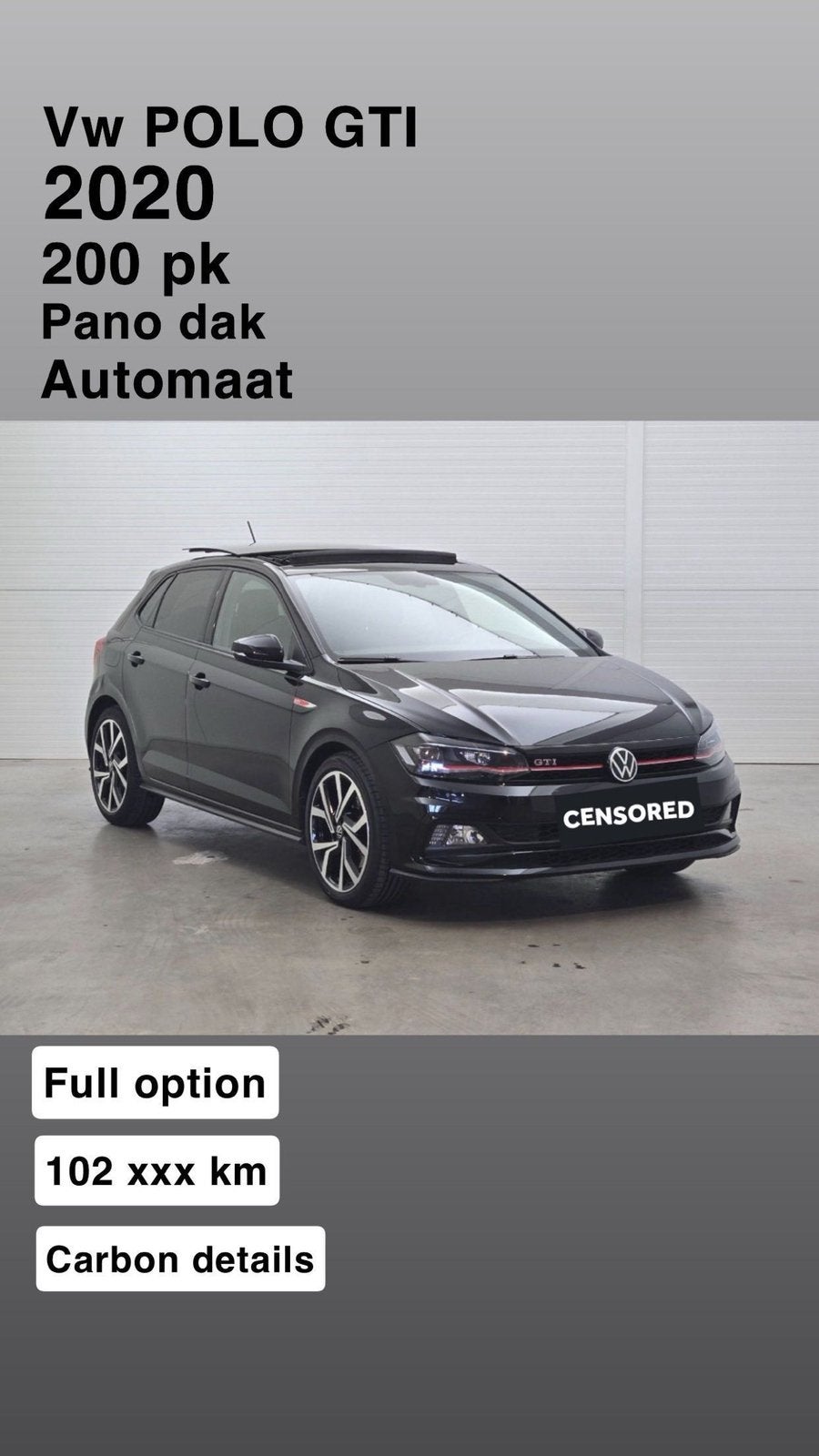 Polo gti 2020 bijna full optie, Auto's, Zwart, Particulier, Polo, Voorwielaandrijving