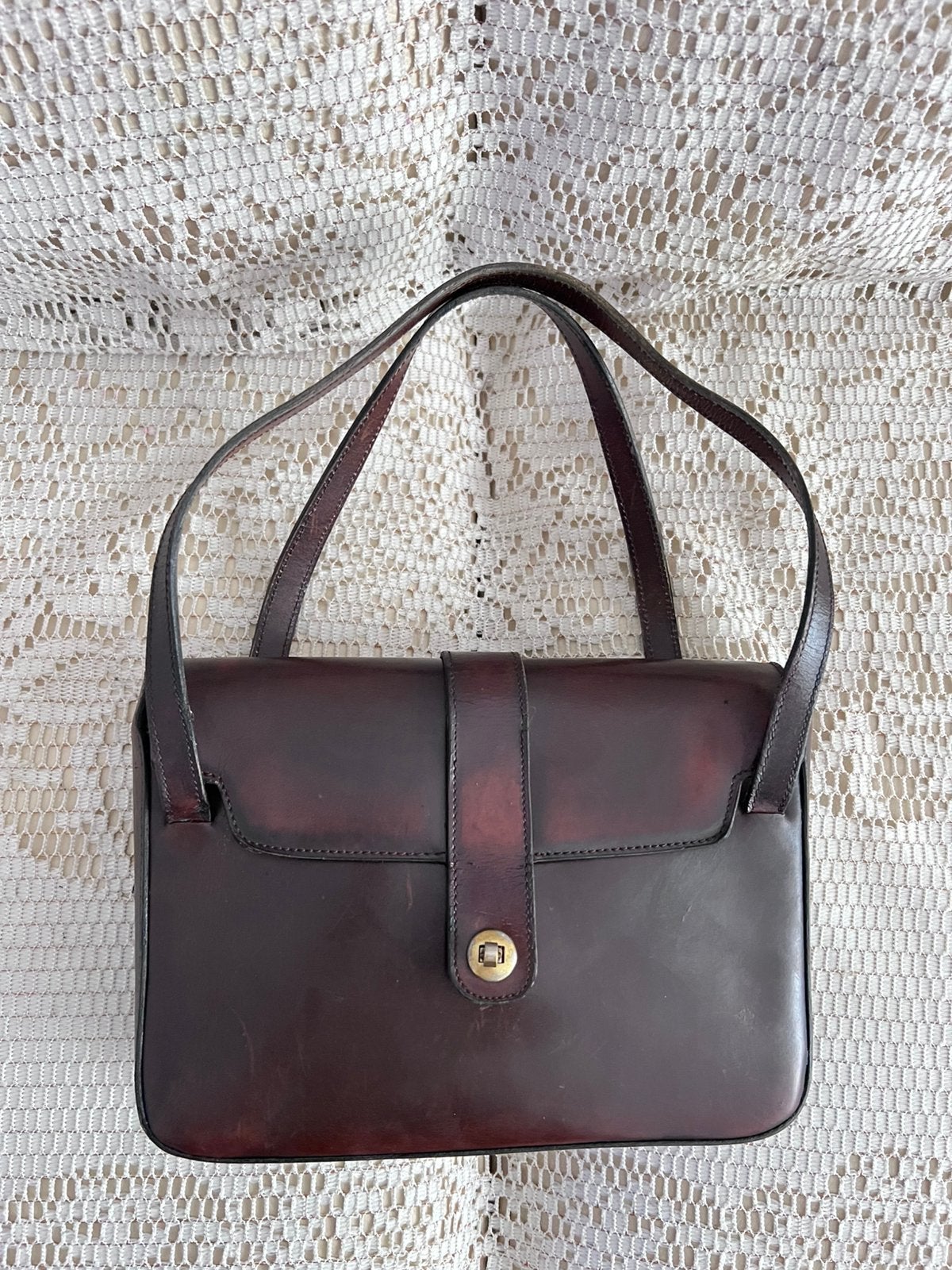 DELVAUX vintage bruine leren tas, Ophalen of Verzenden, Gebruikt