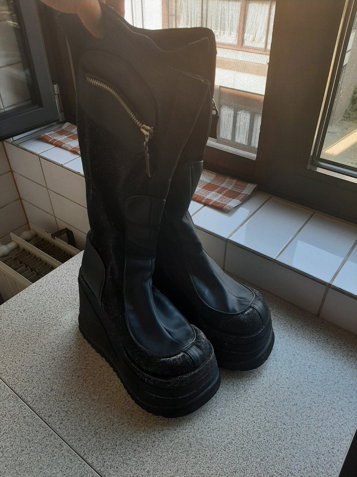 platform Hoge boots shock, Kleding | Dames, Ophalen, Zo goed als nieuw