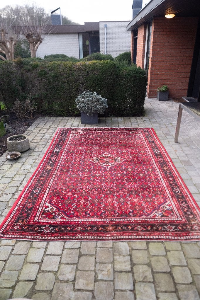 tapis persan 2x3m Hosseinabad, Rouge, 200 cm ou plus, Enlèvement, Utilisé