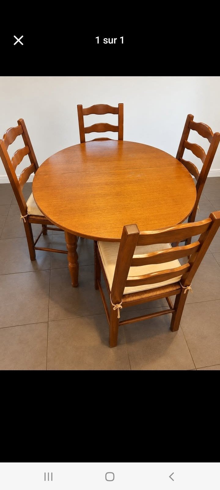 table et 4 chaises en chêne, Enlèvement, Utilisé, 4 à 6 chaises
