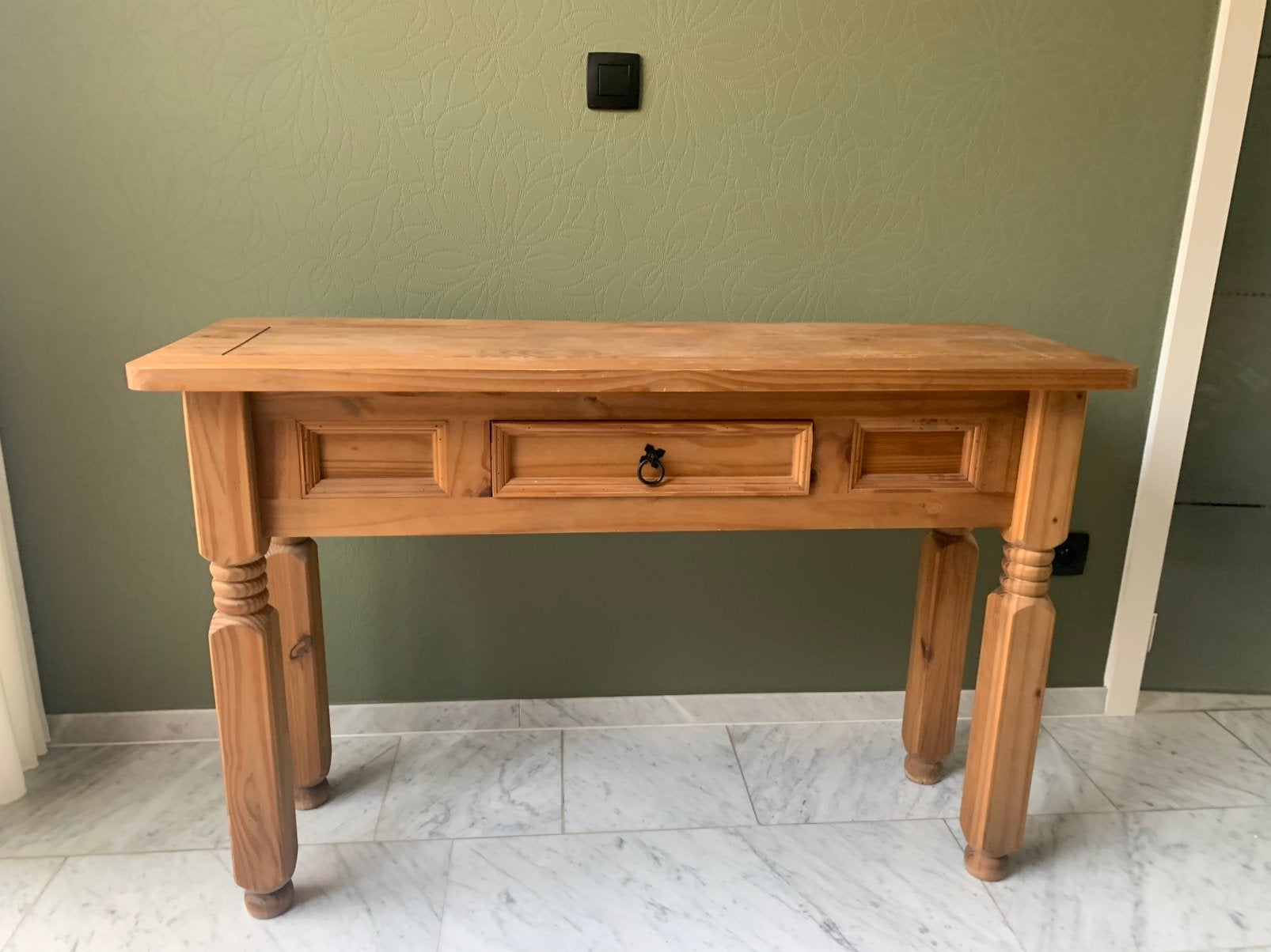 Houten sidetable / haltafel, Huis en Inrichting, Ophalen, Gebruikt, 100 tot 150 cm, Rustiek