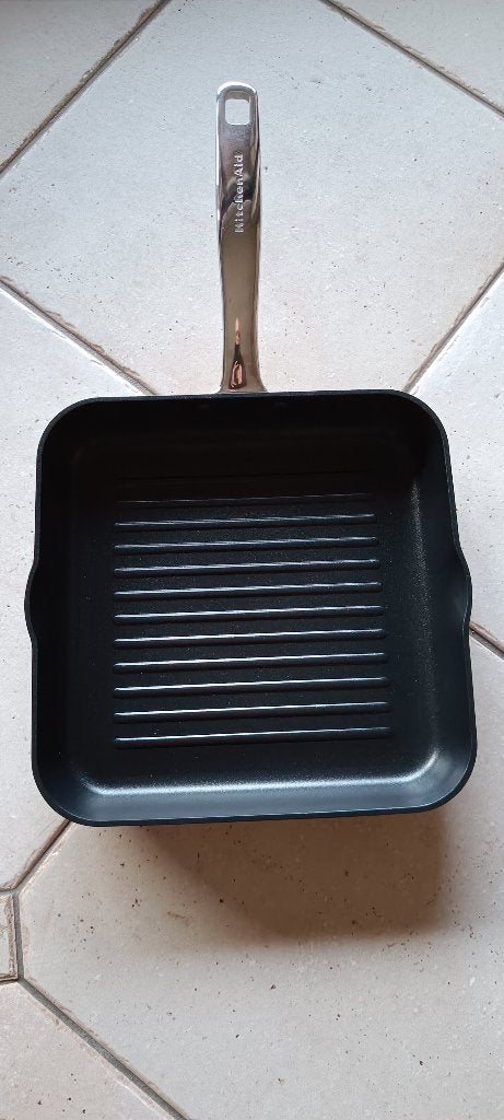 Grillpan Kitchenaid 26 x 26 cm, Huis en Inrichting, Ophalen, Braadpan, Met handvatten, Aluminium