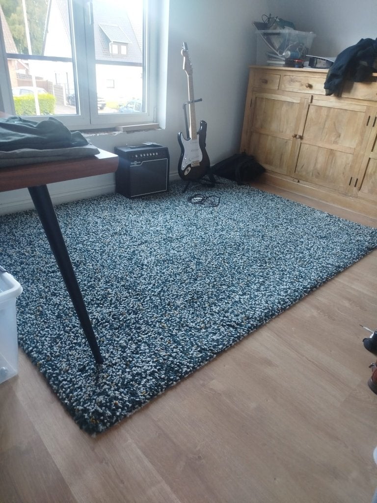Hoogpolig tapijt blauw/grijs 160x230 cm - zeer goede staat, Ophalen, Grijs, 100 tot 150 cm, 200 cm of meer