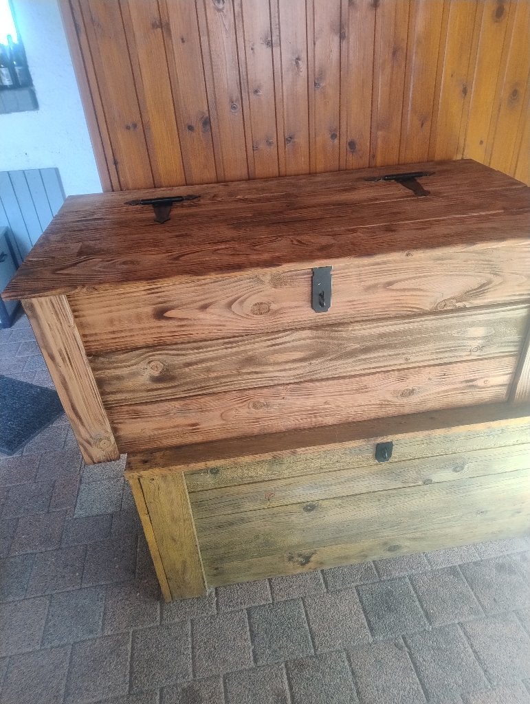 Houten kist, Huis en Inrichting, Woonaccessoires | Kisten, Ophalen, 50 tot 100 cm, Teakhout, Nieuw