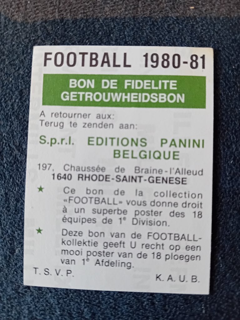 Getrouwheidsbon Football 80/81, Verzamelen, Ophalen of Verzenden, Nieuw, Sport