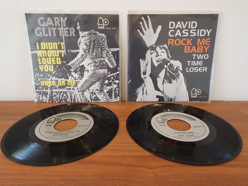 2x singles Gary Glitter/David Cassidy, Ophalen of Verzenden