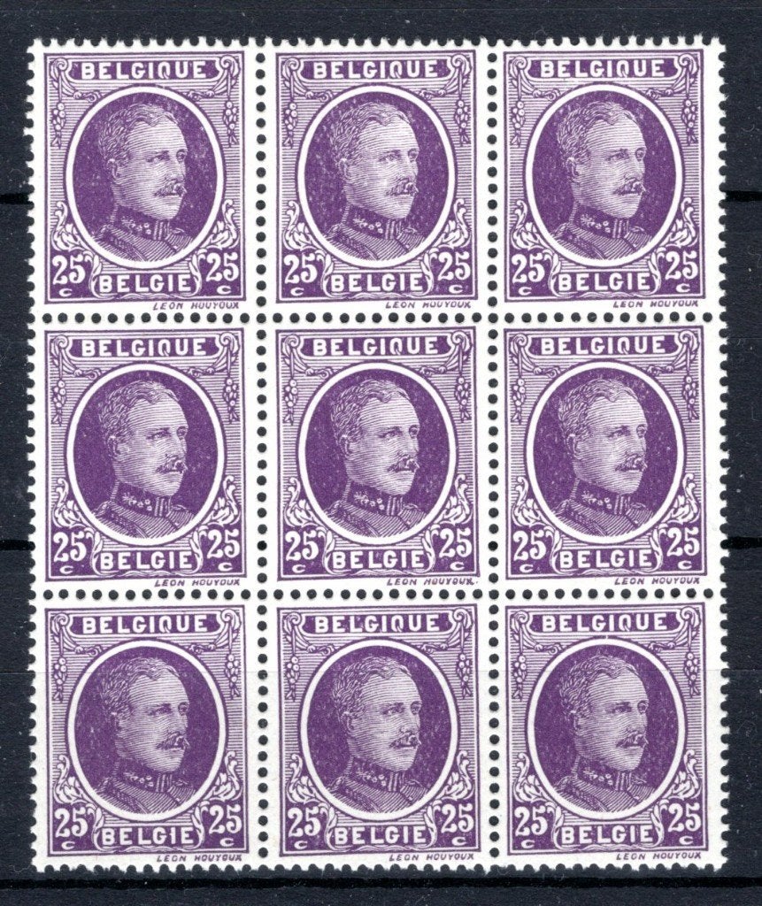 198 MNH 1922 - Z.M. Koning Albert 1 (9 stuks), Verzenden, Postfris, Postfris