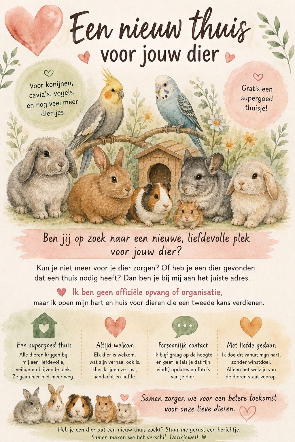 Blijvende thuis voor diertjes die nergens terecht kunnen, Dieren en Toebehoren
