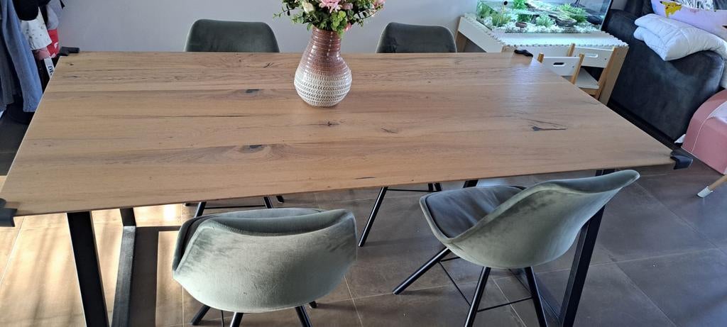 Eettafel en 4 stoelen met bij horende tv kast, Huis en Inrichting, Ophalen, Glas