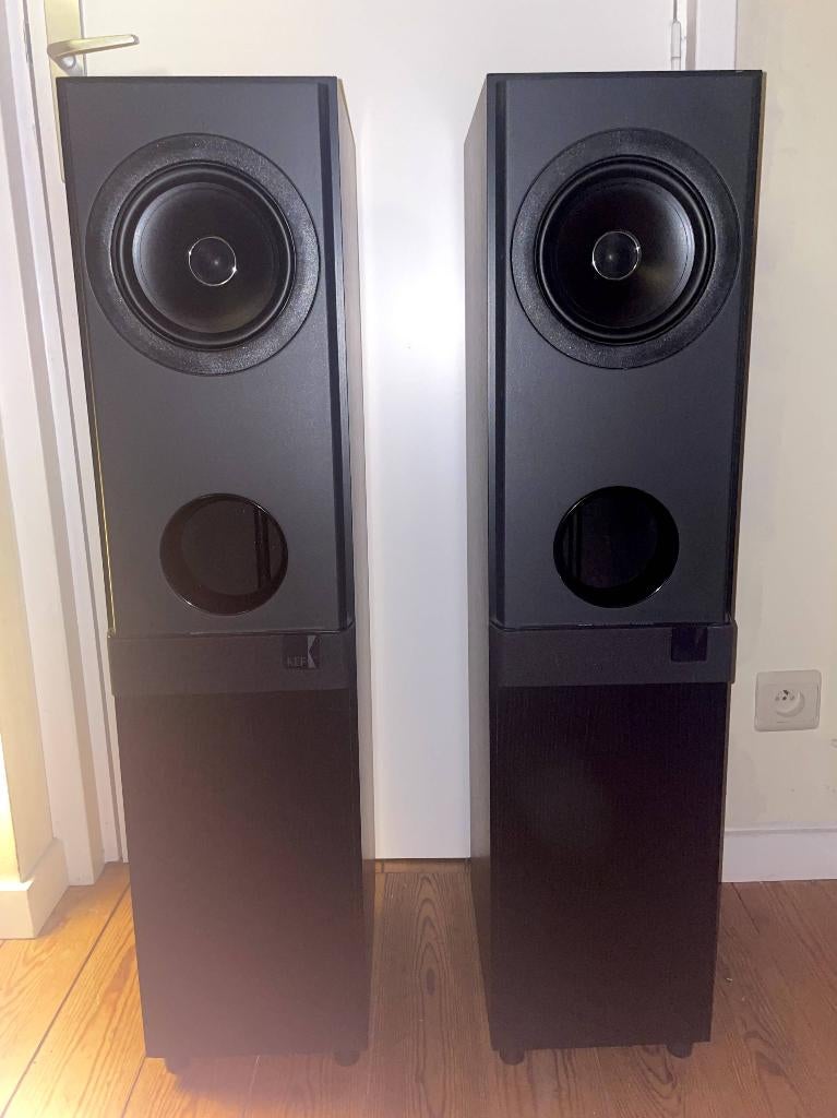 KEF 103/4 rénovées -enceintes hifi, Audio, Tv en Foto, Luidsprekerboxen, Gebruikt, 60 tot 120 watt, Front, Rear of Stereo speakers