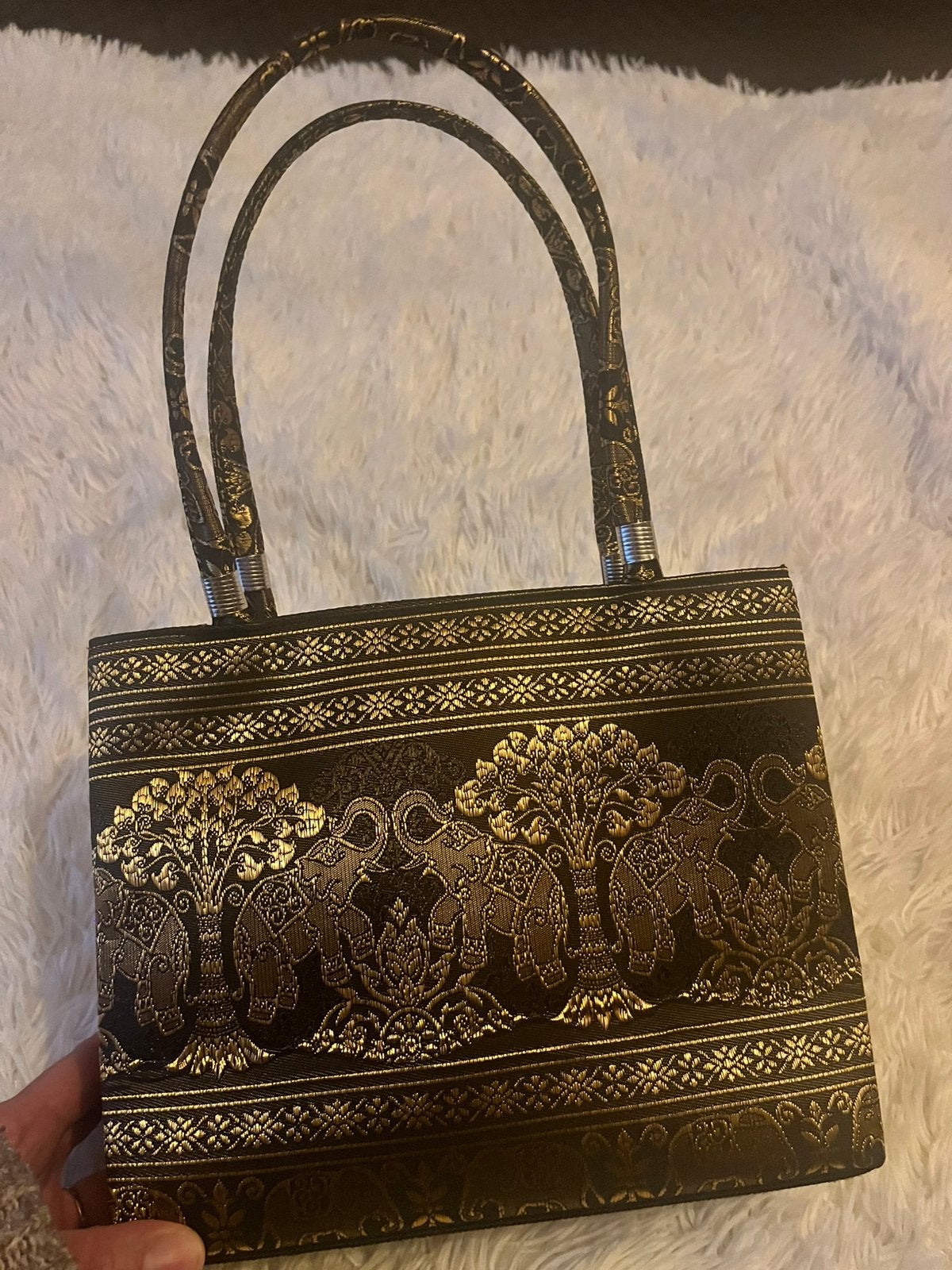 Sac à main thaïlandais traditionnel – Noir et Doré, Enlèvement ou Envoi, Neuf