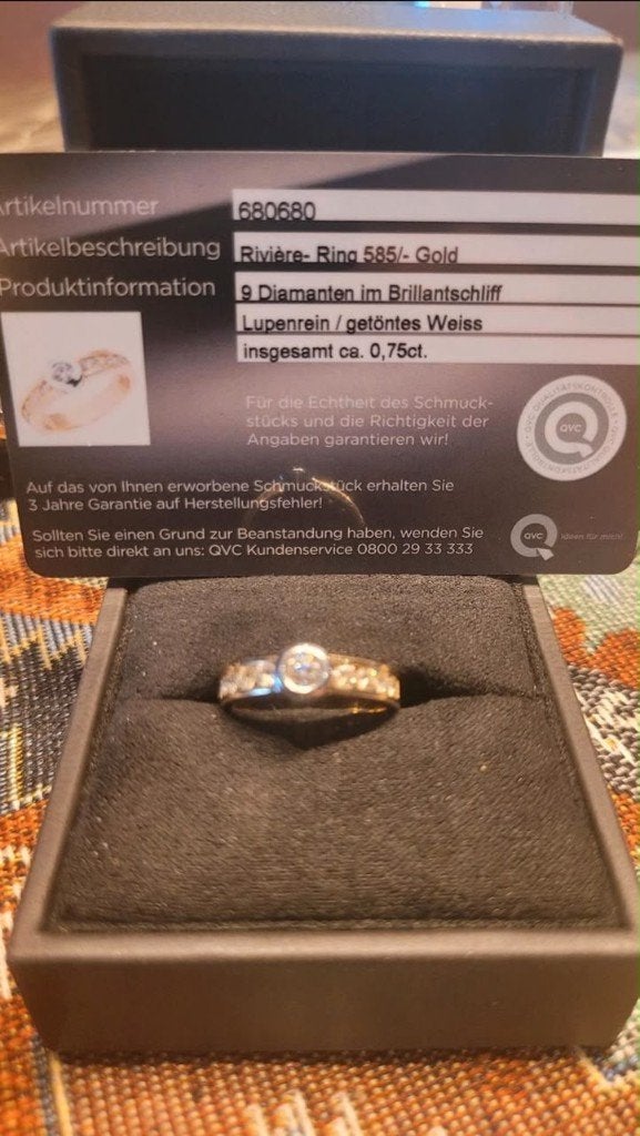bague Rivière en or, Enlèvement ou Envoi, Comme neuf, Blanc, Or