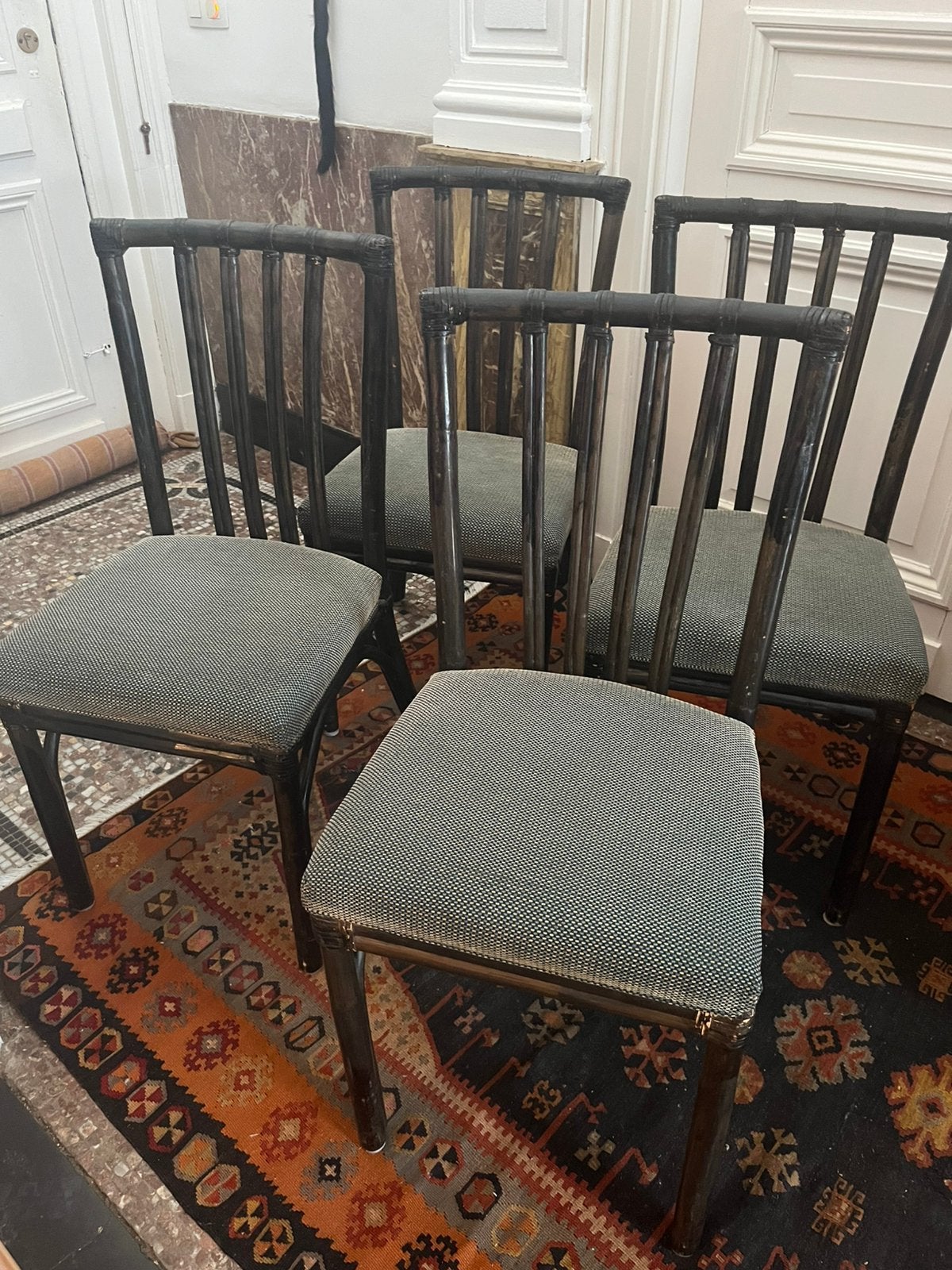 VINTAGE ROTAN STOELEN 4 STUKS KWALITEIT!, Ophalen