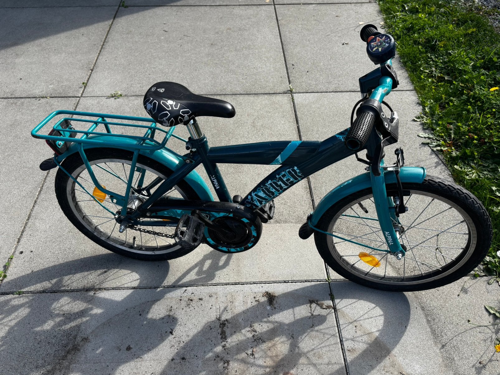 Stoere Alpina Yell Kinderfiets - 18 Inch - Blauw / Turquoise, Frein à rétropédalage, 18 pouces, Enlèvement, Utilisé