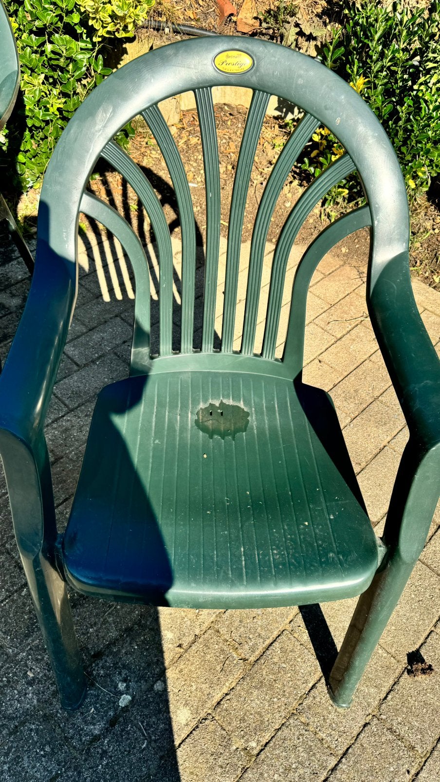 Tuintafel met vier stoelen en kruk, Jardin & Terrasse, Enlèvement, Utilisé